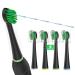 Replacement Toothbrush Heads for Water Pik Sonic Fusion (SF-01 / SF-02 / SF-03 / SF-04) Compact with Covers 4 Count Black