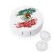 Mexican American Flag Round Case For Contact Lens Kit Storage Box with Mirror Printed