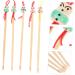 SEWOART 5pcs Bamboo Ear Cleaners with Cartoon Doll Head Use Tool for Safe Ear Wax Removal Skid-Resistant Design for Family Use Attractive and Practical - Buy Online on GoSupps.com