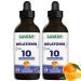 Melatonin 10mg - Fast Action - Sugar Free - Sleep Aid - Liquid - Maximum Absorption - Great Taste - Vegan - Gluten Free - Made in Canada - 2 Pack - (2x115ml)