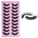 Andy's Orchids 11-17mm False Eyelashes DD Curl 3D Mink Hair Reusable Russian Volume Natural Super Volume Wispy Fluffy Fake Lashes Strip Lashes 10 Pairs