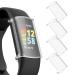 Cuteey 4 Pack Screen Protector for Fitbit Charge 5 Only,Slim Soft Full TPU Cover Case for Fitbit Charge 5 Smart Watch Accessories Clear/Clear/Clear/Clear