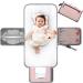 Lekebaby Portable Changing Mat Baby Nappy Changing Mat Travel Baby Change Mat with Wipe-Pocket and Head Cushion Quilted Pink Quilting-Pink