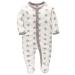 Baby Pajamas Sleep Rompers Sleeping Bag Size56 62 68 Cotton with Feet with Buttons for Young Girls Newborn 0-6 Months Grey Star M