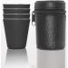 Outdoor SAXX 5-Part Stainless Steel Drinking Cup Set | Metal Schnapps Cups with Leather Bag | Ideal Flat Man Accessories in Black - Buy Online on GoSupps.com