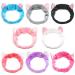 8PCs cat ears forehead straps - elastic women lovely etti hair band spa shower face washing hair band facial headband make -up wrap head tape washable colored cloth fits all head sizes