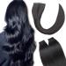 Elailite 20 pieces tape in extensions real hair tape extensions hair extension invisible real hair extensions tape smooth Remy Real Human Hair 60cm 50g #01 Pechschwarz