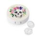 Bagea-Ka Sugar Skull Day of The Dead Pattern Contact Lens Case Box Eye Care Kit Holder Mirror Box with Tweezers Remover Tool Solution Bottle for Outdoor Travel & Home