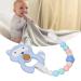 Sensory Chew Necklace & Teether Toy | Food Grade Silicone | Cute Baby Teething Toy with Pacifier Chain & Bibs | Toddler Friendly (Blue) - Buy Online on GoSupps.com