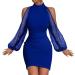 Shop Hanxiulin Elegant Evening Dresses for Ladies | Sequin Wrap One-Shoulder & Cocktail Dresses in Blue - Perfect for Parties! - Buy Online on GoSupps.com