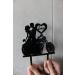 CARISPIBET cake topper groom & bride kiss with a dog by their side acryllic silhouette - Buy Online on GoSupps.com