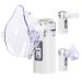 Portable Nebulizer Handheld Mesh Nebulizer Machine for Adults Steam Inhaler with Mouthpiece and Mask for Adults and Kids Lightweight Design for Outside Work or Traveling White