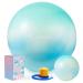Sportneer Exercise Ball - Extra Thick Yoga Ball with Barre Ball and Quick Pump - Anti-Burst and Slip Resistant Fitness Ball Chair for Balance, Home Gym, Stability, Pregnancy and Physical Therapy 65cm Green