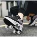 LDTXH Double-Row Deform Wheel Automatic Walking Shoes | 2 in 1 Roller Skate | Removable Pulley Skates for Girls Boys | Outdoor Parkour Shoes | Black Powder - US 9 - Buy Online on GoSupps.com