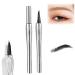 Cooklesa Eyebrow Cooklesa Upgraded Natural Waterproof Eyebrow Pen with Microfine Tip Two-Pronged Eyebrow Pencil Long-Lasting Natural Brow 3D Waterproof Microblading Eyebrow Pen (#03 Black)