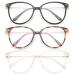 Gaoye Blue Light Blocking Glasses Women/Men, Fashion Round Cateye Frame UV Ray Filter Computer Gaming Glasses - GY1696 3-black+tea Leopard+transparent