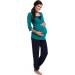 Zeta Ville Maternity Breastfeeding Layered Pyjamas - Aqua & Navy - Size 8 - Buy Online on GoSupps.com