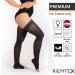 RIEMTEX PREMIUM Compression Stockings Class 2 CCL2 | Open Toe Thigh Highs for Women & Men | 23-32 mmHg | Anthracite Size 3 | International Shipping Available - Buy Online on GoSupps.com
