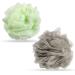 Valby Loofah Exfoliating Bath Sponge Shower Puff Body Poufs Shower Sponge Shower Scrunchie Set of 2 Body Scrubbers (Grey/Mint)