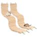 SOSPIRO 2pcs Wooden Hamster Ladder Bridge Small Animal Climbing Stair Bendable Rat Cage Habitat Toy for Hamsters Chipmunks and Other Small Animals