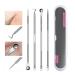 Blackhead remover double head Pimple Extractor Kit Acne Needle Nose Facial Cleaning Tool Stainless Steel beauty kit 4pcs silver
