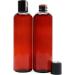 8oz Amber Brown Plastic Bottles (6 pack) with Disc Top Flip Cap - BPA-Free Containers for Shampoo, Lotions, Body Soap, Creams - Buy Online on GoSupps.com