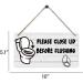 Wooden Bathroom Wall Art: Please Close Lid Before Flushing Sign - Buy Online on GoSupps.com