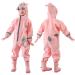 Fewlby Kids Puddle Suit Rain Suit Boys Girls All in One Waterproof Overalls Toddler Muddy Suit Hooded Raincoat Rainwear Cartoon Romper M Size 3-4 Years 3-4 Years Light Pink