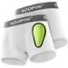 KOOPOW 2-Pack Boys Compression Briefs with Soft Protective Athletic Cup Youth Peewee Underwear for Baseball Football White(2-pack) Medium
