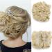 SEGO Hair Part Dutt Combs Hair Extensions Hair node braid ponytail hair tie updos waved bleached blonde 613c hydrogen blonde