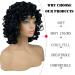 Soft Black Big Curly Wig with Bangs for Black Women - Andromeda Short Curly Wig | Heat Resistant Synthetic Hair for African American Women - Buy Online on GoSupps.com