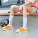 GPOS Women's Athletic Recovery Sandals with Arch Support - Yellow/White - Buy Online on GoSupps.com
