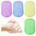 Naapesi 4 boxes (80 leaves) soap paper soap leaves mini soap disposable paper soap with plastic box soap discs portable paper soap for traveling camp outdoor on the go