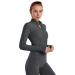 KTILG Women's Cropped Half Zip Pullover Jacket - Deep Grey | Activewear Top for Yoga & Running - Buy Online on GoSupps.com