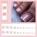 24Pcs French Square False Toenails Glossy Rhinestones Press on Toenails Nude Glitter Stick on Toenails Short Acrylic Full Cover Artificial Summer Fake Toenails for Women and Girls Daily Decorations Glitter Toenails - Buy Online on GoSupps.com