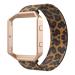 Bands Compatible with Series 6/Fitbit Blaze Smartwatch,Elastic Wrist Band with Meatl Frame Replacement for Fitbit Blaze.Fit for 6.0-6.4 Inch Man Women's Girls' Wrist 6.0-6.4'' Leopard Band +Rose Gold Frame
