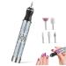 Electric Nail File with 5 Replaceable Head 20000rpm 4 Speeds 500mAh Micro USB Portable Low Noise Manicure Pedicure Polishing Grinding Peeling Nail Drill for Fingernail Toenail