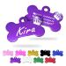 Ibera Gifts - Personalized pendants for small to medium -sized dogs and cats in bone shape - engraving dog brand collar dog hall band Name personalized dog (purple crown) crown