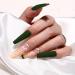Sethexy Long Coffin Flower False Nails - 24pcs Green Acrylic Press-On Nails for Women & Girls | Spring Matte Art - Buy Online on GoSupps.com