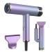 JIEBA Hair Dryer Hair Blower Electric Negative Ion Blow Dryer Mini Folding Lightweight Hair Blower Quiet Quick Hair Dryer Home Travel Portable Hair Blower Gradient T-Shaped Hair Dryer Purple 1800W