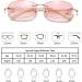 Stylish Rimless Tinted Lens Reading Glasses for Women - Blue Light Blocking Anti Eyestrain Metallic 2.0x - Buy Online on GoSupps.com