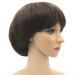 Afro Girls Cosplay Mushroom Wig Short Haircut With Bangs Bob Wig For Black Women (Brown)
