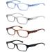 Heeyyok Men's Reading Glasses - 4 Pairs Rectangular +2.50 - Blue Gray Tortoise Black - Comfortable Spring Hinges - Buy Online on GoSupps.com