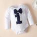 Haokaini Baby Boy 1st Birthday Bow Tie Romper Bodysuit Navy Blue 9-12 Months - Buy Online on GoSupps.com