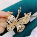 Rhinestone Butterfly Gold Hair Barrette | Zircon Hair Clip for Women | Fashion Hair Grip - Buy Online on GoSupps.com