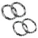 Parcelona Flexible Set of 4 Chenille Ponytail Non-Slip Thin Strong Elastic Hair Tie for Girls Metal Free Hair Accessories for Women Styling Durable Braids Hair Bands Elastic Hair Ties (Gray-Black)