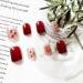 SINLOV Short Nude Red Gradient French Fake Nails Square Rose Flower False Nails Glossy Press on Nails Ballerina Acrylic Full Cover Nails for Women and Girls - Buy Online on GoSupps.com