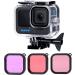 Underwater Waterproof Case Kit Protective Housing Compatible with Gopro Hero 11/Hero 10/Hero 9 Black, 50m Dive Case Shell with 3 Pack Filters/Anti Fog Inserts for Snorkeling Photography Video