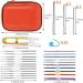 IMZAY 54 Pcs Crochet Needles Set with Storage Case | Ergonomic Knitting Hooks Kit for Beginners | DIY Hand Knitting Craft Tools - Orange - Buy Online on GoSupps.com