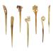 7 Pack Vintage Retro Ancient Chinese Japanese Chopsticks Hair Sticks Pins Picks Cow Horn Handmade Carved Long Hollow Fork Pen Hairpins Clips Barrettes for Bun Chignon Decorative Hair Accessories